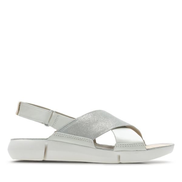 Clarks Womens Tri Chloe Sandals White Silver | USA-6598417